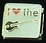 I love the guitar - enamel Italian charm - Click Image to Close